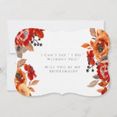 Invitation Floral Rouge Orange Foncé Serez-Vous Ma Femme D'Ac (Devant)