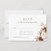 Invitation Floral rouille Citrouille Mariage de automne de ve (Devant)