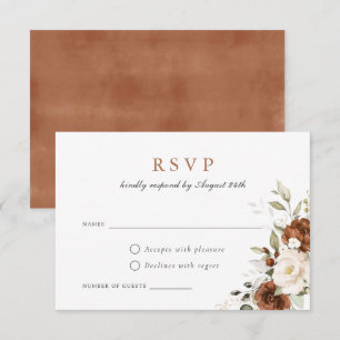 Invitation Floral rouille Citrouille Mariage de automne de ve