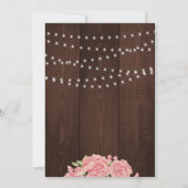 Invitation Floral rousse rose pivoines rustique maison barbec (Dos)