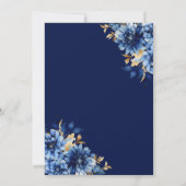 Invitation Floral Royal Blue Butterfly Princess Quinceanera (Dos)