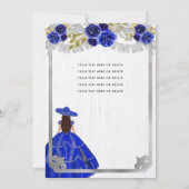 Invitation Floral Royal Blue Silver Horse Charra Quinceanera (Dos)