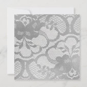 Invitation Floral Royal Silver Glass Gris dentelle Fête des m (Dos)