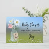 Invitation *~* Floral Russe Genre Mason Jar Baby shower  (Debout devant)
