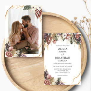 Invitation Floral Rustic Boho Fall Mariage photo