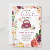 Invitation Floral Rustic Citrouille Drive Par Fête des mariée (Devant)