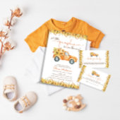 Invitation Floral Rustic Citrouilles Automne Baby shower Invi