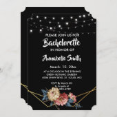 Invitation Floral Rustic Magnolia String Lumières bachelor (Devant / Derrière)