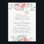 Invitation Floral Rustic Vintage Engagement Party<br><div class="desc">invitation à la fête de fiançailles florales rustiques</div>