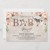 Invitation Floral Rustique Animaux de ferme Baby shower Invit (Devant)