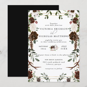 Invitation Floral rustique Boho Mariage botanique