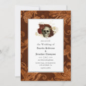 Invitation Floral Rustique Damask Mariage gothique (Devant)