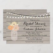 Invitation floral rustique de Fête de la mariée de (Devant / Derrière)