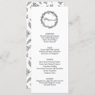 Invitation Floral Rustique Donner Merci Thanksgiving Diner Me