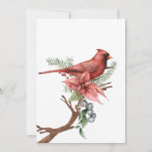 Invitation Floral Rustique Douche nuptiale rouge et verte (Dos)