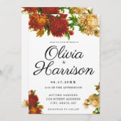 Invitation Floral rustique Élégant Tout en un Mariage (Devant / Derrière)