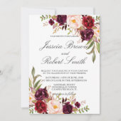 Invitation Floral rustique, Mariage rustique (Devant)