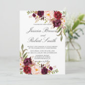 Invitation Floral rustique, Mariage rustique (Debout devant)