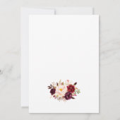 Invitation Floral rustique, Mariage rustique (Dos)