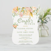 Invitation Floral rustique or sage élégant couples douche (Debout devant)