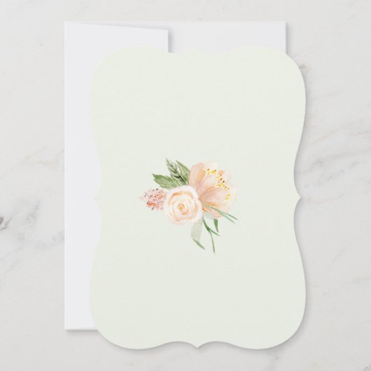 Invitation Floral rustique or sage élégant fiançailles (Dos)