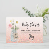 Invitation *~* Floral Rustique Parties scintillant Baby showe (Debout devant)