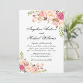 Invitation Floral Rustique Peony (Debout devant)