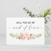 Invitation Floral rustique Serez-vous ma servante d'honneur 2 (Debout devant)