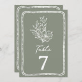 Invitation Floral Sage Green Mariage (Devant / Derrière)