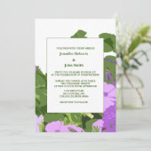 Invitation Floral Sage Vert Blanc Violet Élégant Mariage (Debout devant)