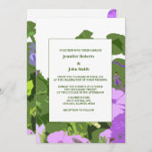 Invitation Floral Sage Vert Blanc Violet Élégant Mariage (Devant / Derrière)