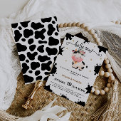 Invitation Floral Saint Vache bébé fille douche Boho