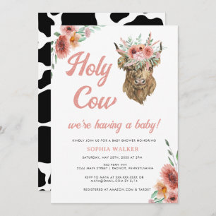 Invitation Floral Saint Vache Occidentale Baby Girl Douche
