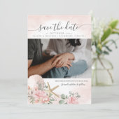 Invitation Floral Sands Beach Photo Save the Date (Debout devant)