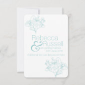 Invitation Floral Save the Date (Vert océan) (Dos)