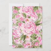 Invitation Floral Shabby Chic & Lace Fête des mariées Invitat (Dos)