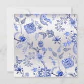 Invitation Floral Silver Sapphire Printemps Chinoiserie Événe (Dos)