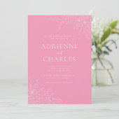 Invitation Floral Simplicity 1 Ballet Pink Minimal Wedding (Debout devant)