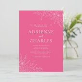 Invitation Floral Simplicity 1 Carnation Pink Minimal Wedding (Debout devant)