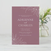 Invitation Floral Simplicity 1 Dusk Mauve Minimal Wedding (Debout devant)