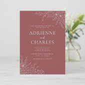 Invitation Floral Simplicity 1 Marsala Minimal Wedding (Debout devant)