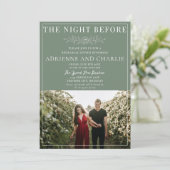 Invitation Floral Simplicity 1 Modern Green Rehearsal Dinner (Debout devant)