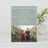 Invitation Floral Simplicity 1 Modern Green Rehearsal Dinner (Debout devant)