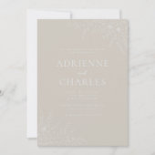Invitation Floral Simplicity 1 Oyster Beige Minimal Wedding (Devant)