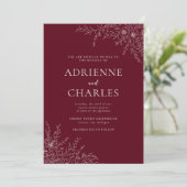 Invitation Floral Simplicity 1 Rosewood Minimal Wedding (Debout devant)