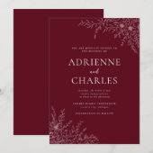 Invitation Floral Simplicity 1 Rosewood Minimal Wedding (Devant / Derrière)