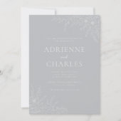 Invitation Floral Simplicity 1 Sterling Gray Minimal Wedding (Devant)