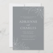 Invitation Floral Simplicity 1 Stone Gray Minimal Wedding (Devant)
