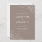 Invitation Floral Simplicity 1 Taupe Minimal Wedding (Devant)
