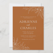 Invitation Floral Simplicity 1 Terracotta Minimal Wedding (Devant)
